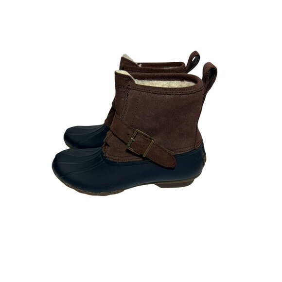 Sperry Top Sider Rip Water Duck Boots Faux Fur Womens 9 Waterproof Blue Rubber - Picture 12 of 16